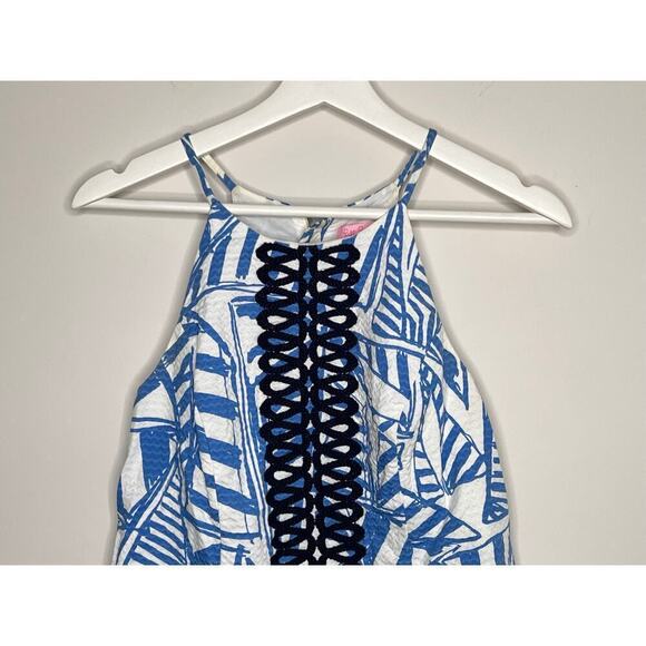 Lilly Pulitzer Annabelle Nautical Bay Blue Shift Dress Women's Size 0 - Picture 4 of 11